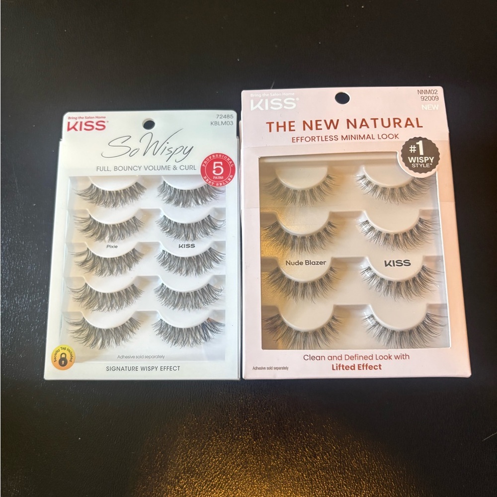 Kiss The New Natural & So Wispy Faux Lashes - Black Bundle